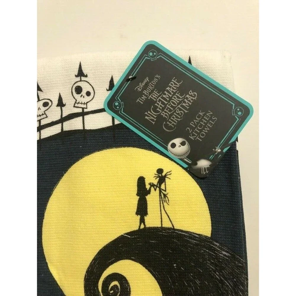 Disney The Nightmare Before Christmas Set of 2 Jack & Sally Kitchen Dish Towels